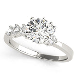 Regal Bypass Round Diamond Engagement Ring — 9K/18K Gold & Platinum