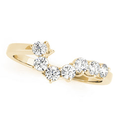 Curved Bands Half Eternity Ring in Gold & Platinum