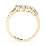 Curved Bands Half Eternity Ring in Gold & Platinum