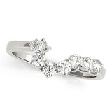 Curved Bands Half Eternity Ring in Gold & Platinum