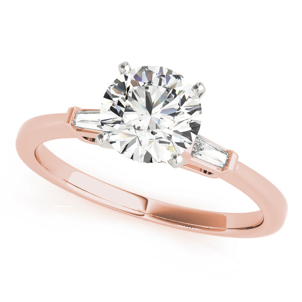 Eternal Three-Stone Baguette Round Diamond Engagement Ring — 9K/18K Gold & Platinum