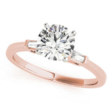 Lab Grown D/VVS Baguette & Round Cut Diamond 3-Stone Ring