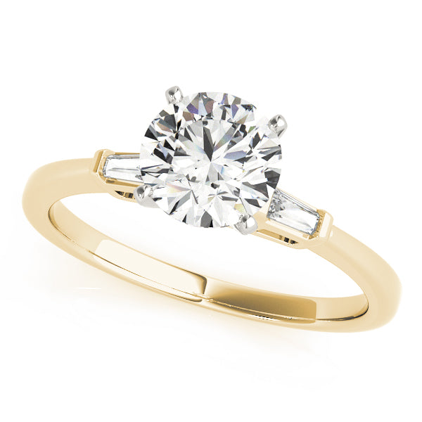 Eternal Three-Stone Baguette Round Diamond Engagement Ring — 9K/18K Gold & Platinum