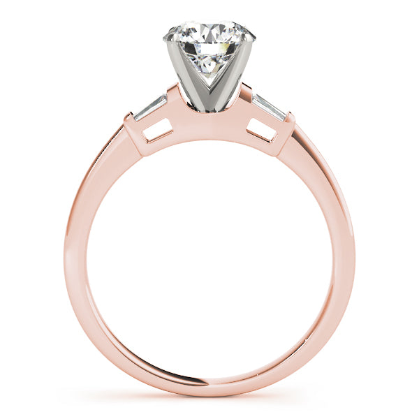 Eternal Three-Stone Baguette Round Diamond Engagement Ring — 9K/18K Gold & Platinum