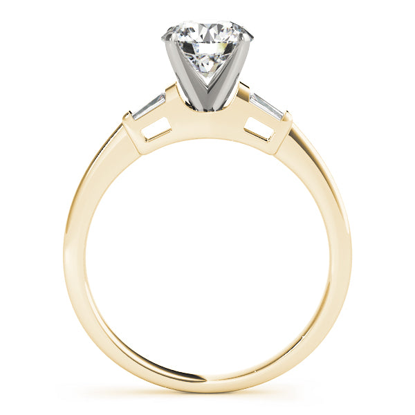 Eternal Three-Stone Baguette Round Diamond Engagement Ring — 9K/18K Gold & Platinum