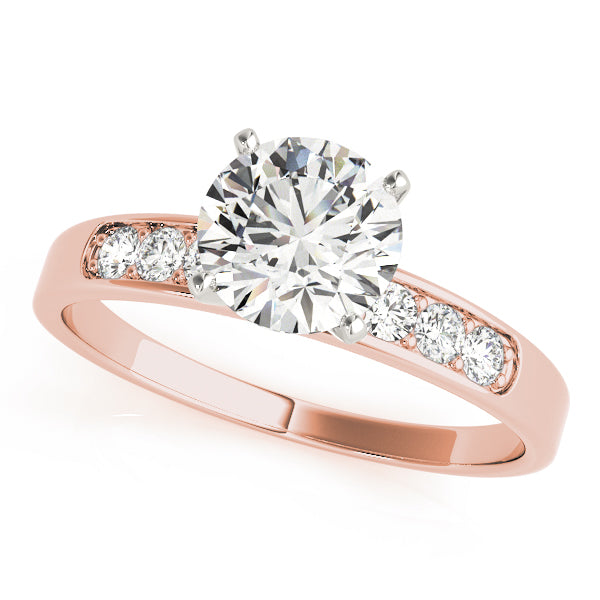 Radiant Channel-Set Round Diamond Engagement Ring — 9K/18K Gold & Platinum