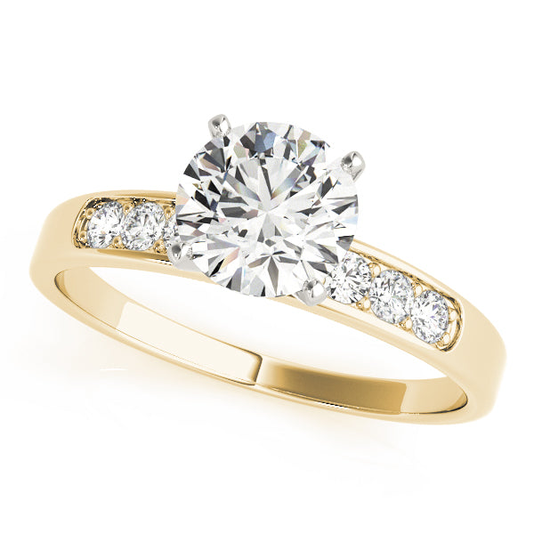 Radiant Channel-Set Round Diamond Engagement Ring — 9K/18K Gold & Platinum