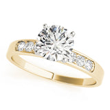 Radiant Channel-Set Round Diamond Engagement Ring — 9K/18K Gold & Platinum