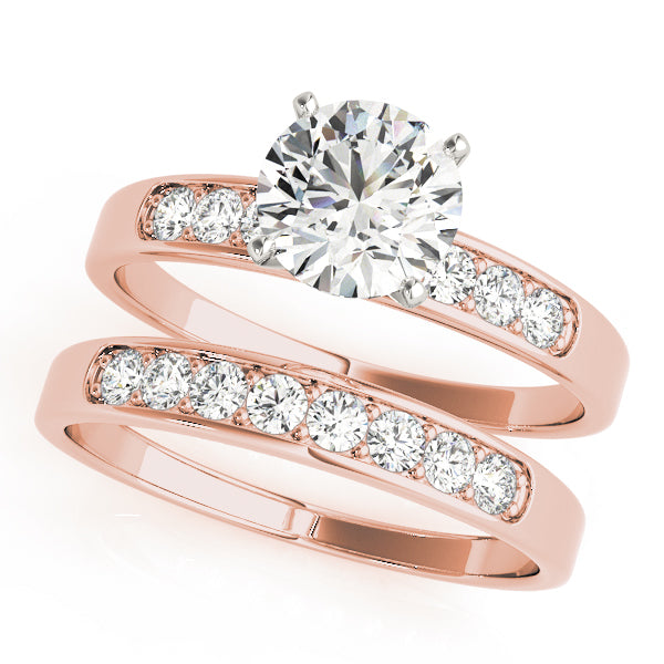 Radiant Channel-Set Round Diamond Engagement Ring — 9K/18K Gold & Platinum