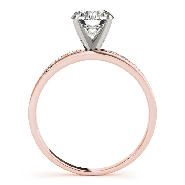 Radiant Channel-Set Round Diamond Engagement Ring — 9K/18K Gold & Platinum