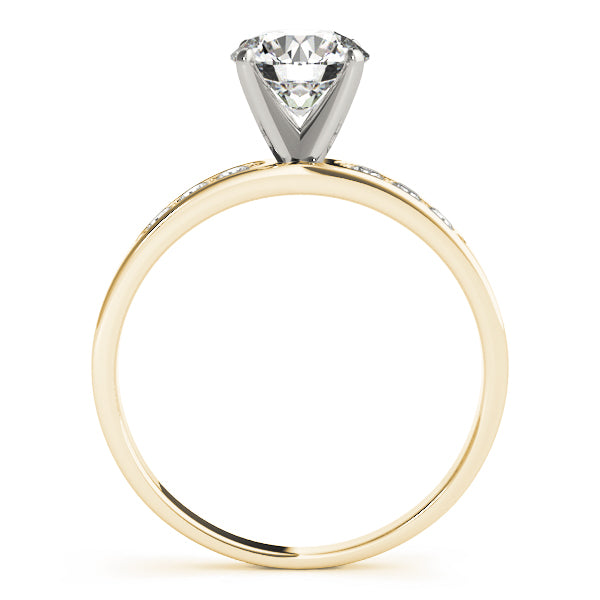 Radiant Channel-Set Round Diamond Engagement Ring — 9K/18K Gold & Platinum
