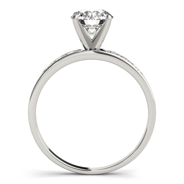 Radiant Channel-Set Round Diamond Engagement Ring — 9K/18K Gold & Platinum