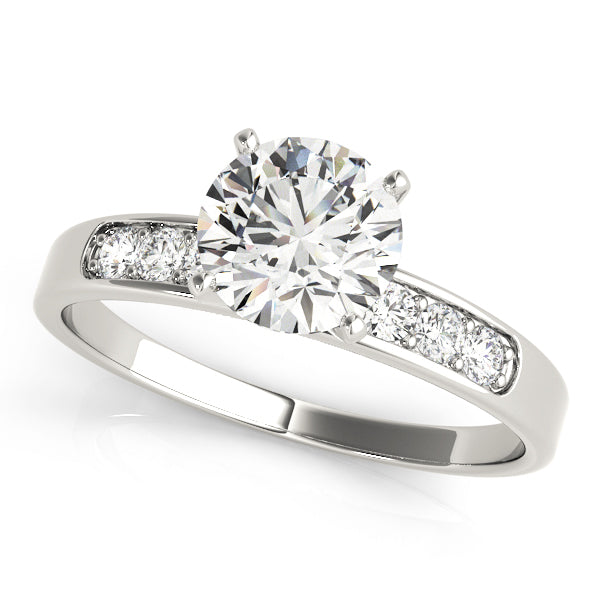 Radiant Channel-Set Round Diamond Engagement Ring — 9K/18K Gold & Platinum