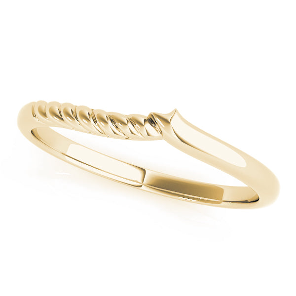 Braided Style Curved Wedding Gold Band