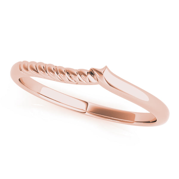 Braided Style Curved Wedding Gold Band