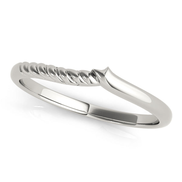 Braided Style Curved Wedding Gold Band