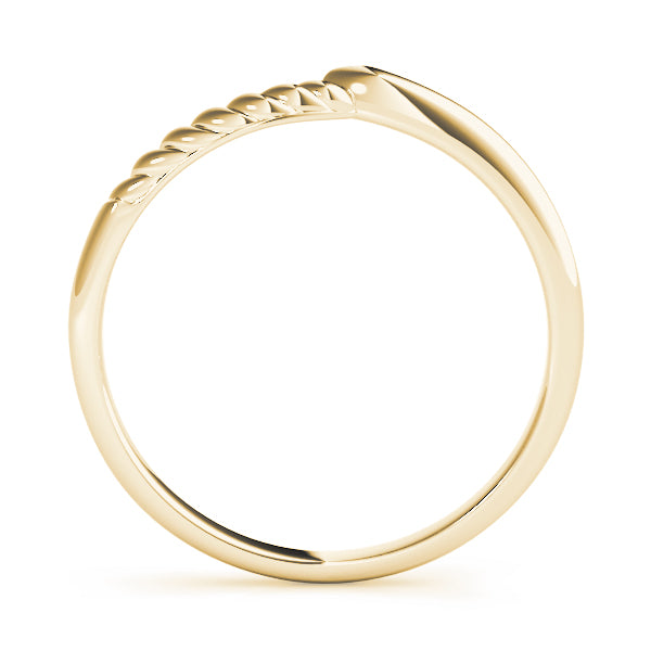 Braided Style Curved Wedding Gold Band