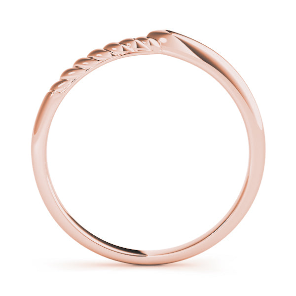 Braided Style Curved Wedding Gold Band