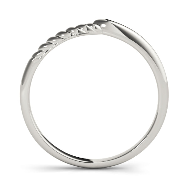 Braided Style Curved Wedding Gold Band