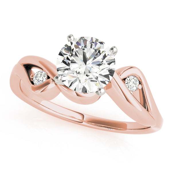 Couture Bypass Round Diamond Engagement Ring — 9K/18K Gold & Platinum