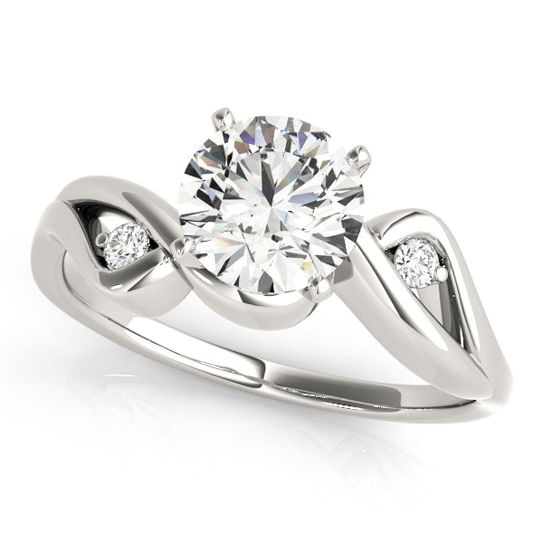 Couture Bypass Round Diamond Engagement Ring — 9K/18K Gold & Platinum
