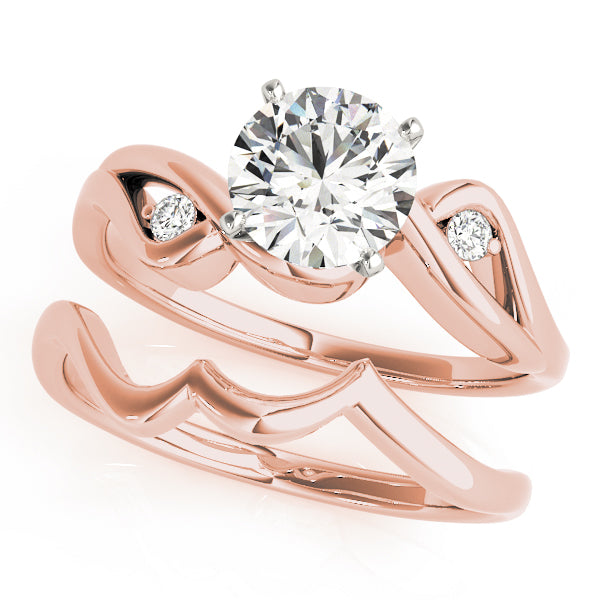 Couture Bypass Round Diamond Engagement Ring — 9K/18K Gold & Platinum