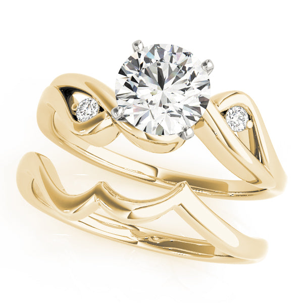 Couture Bypass Round Diamond Engagement Ring — 9K/18K Gold & Platinum