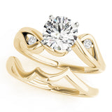 Couture Bypass Round Diamond Engagement Ring — 9K/18K Gold & Platinum