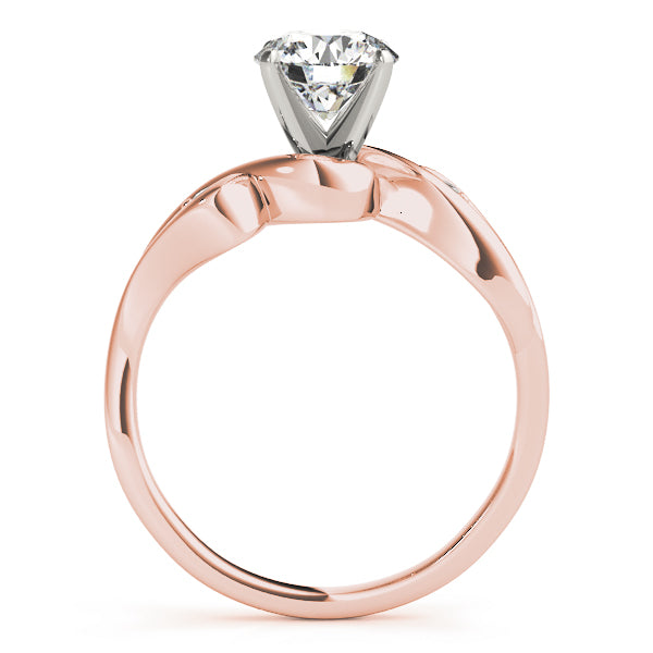 Couture Bypass Round Diamond Engagement Ring — 9K/18K Gold & Platinum