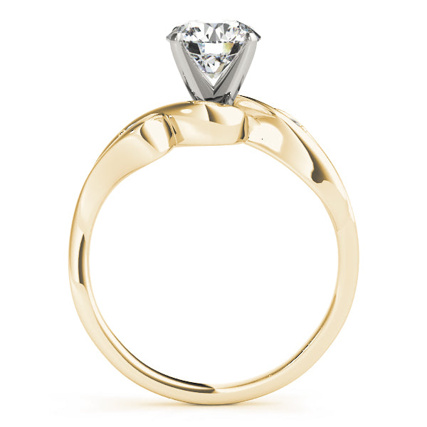 Couture Bypass Round Diamond Engagement Ring — 9K/18K Gold & Platinum