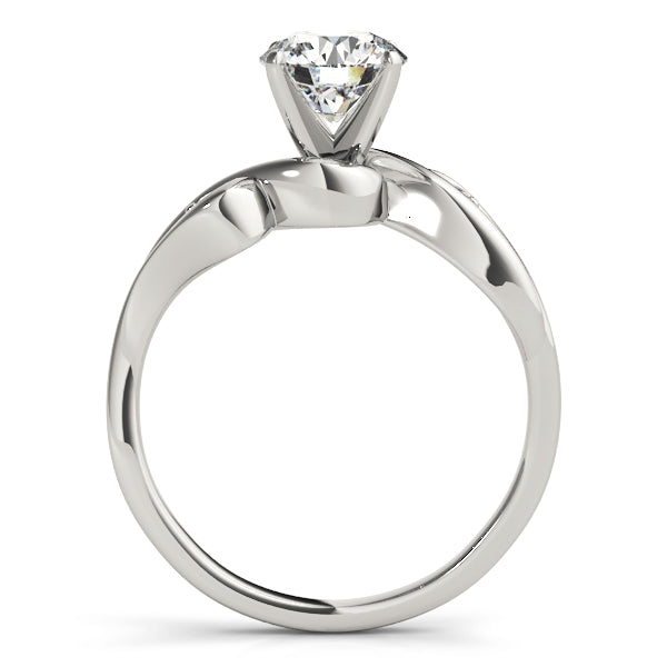 Couture Bypass Round Diamond Engagement Ring — 9K/18K Gold & Platinum