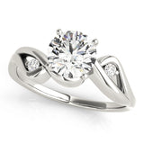 Couture Bypass Round Diamond Engagement Ring — 9K/18K Gold & Platinum