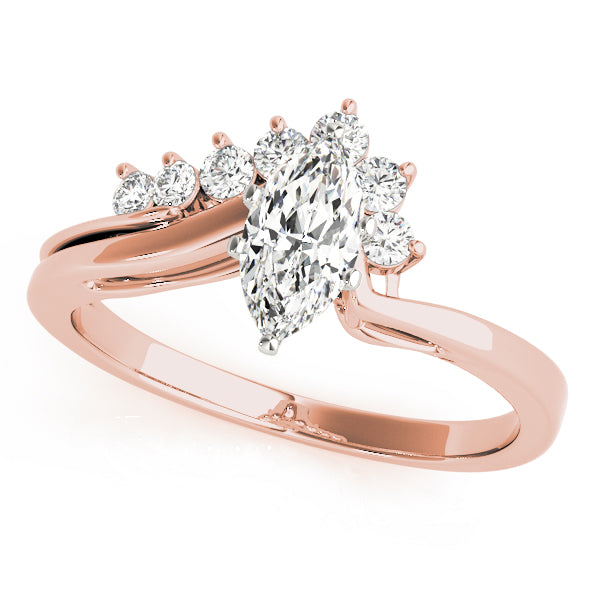 Statement Bypass Round Diamond Engagement Ring — 9K/18K Gold & Platinum