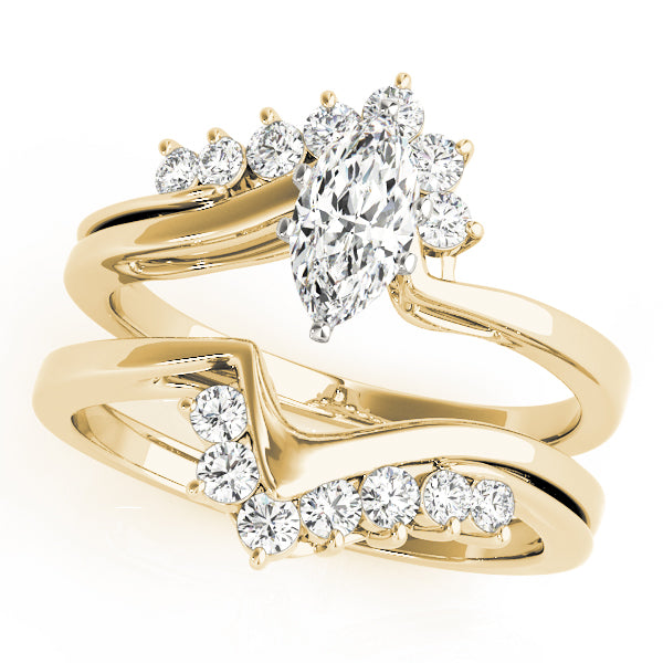 Statement Bypass Round Diamond Engagement Ring — 9K/18K Gold & Platinum