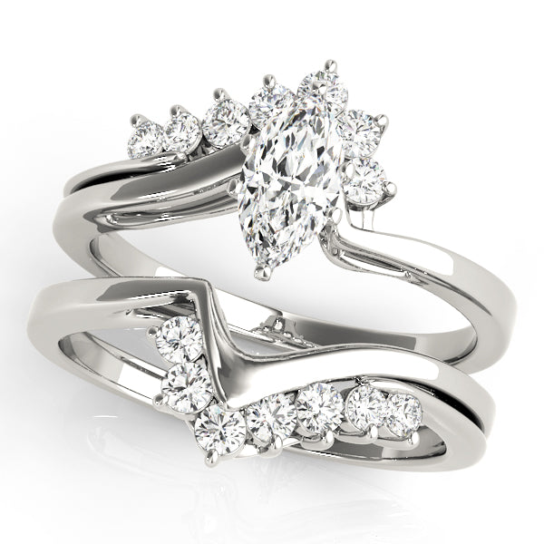 Statement Bypass Round Diamond Engagement Ring — 9K/18K Gold & Platinum