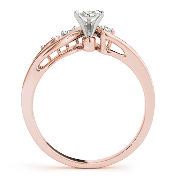 Statement Bypass Round Diamond Engagement Ring — 9K/18K Gold & Platinum
