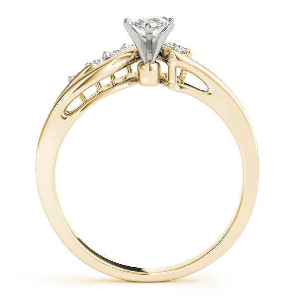Statement Bypass Round Diamond Engagement Ring — 9K/18K Gold & Platinum