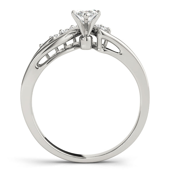 Statement Bypass Round Diamond Engagement Ring — 9K/18K Gold & Platinum