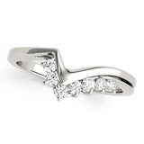 Curved Bands Half Eternity Ring in Gold & Platinum