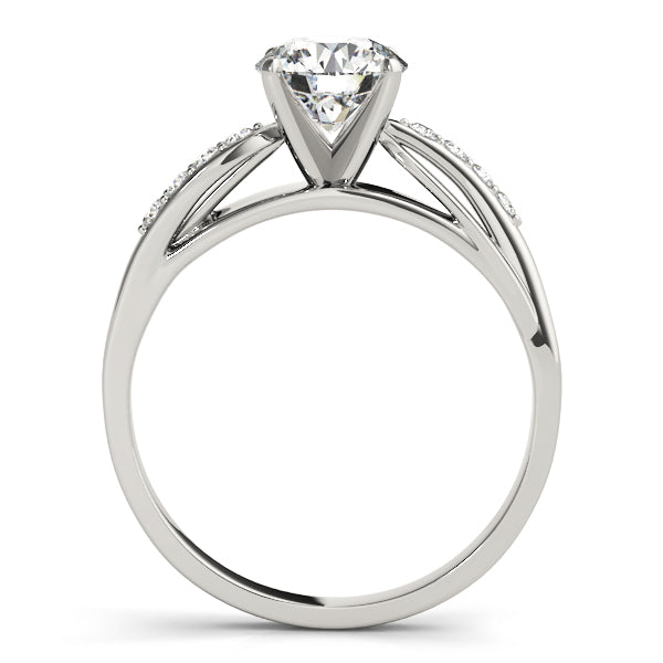 Crowned Bypass Round Diamond Engagement Ring — 9K/18K Gold & Platinum