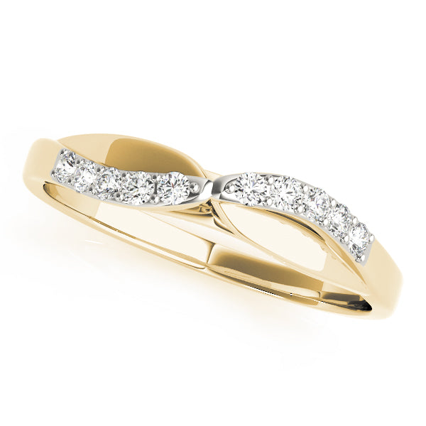 Split Shank Curved Half Eternity Ring in Gold & Platinum