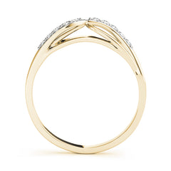 Split Shank Curved Half Eternity Ring in Gold & Platinum