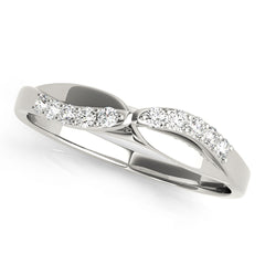 Split Shank Curved Half Eternity Ring in Gold & Platinum