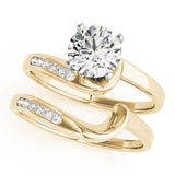Graceful Bypass Round Diamond Engagement Ring — 9K/18K Gold & Platinum