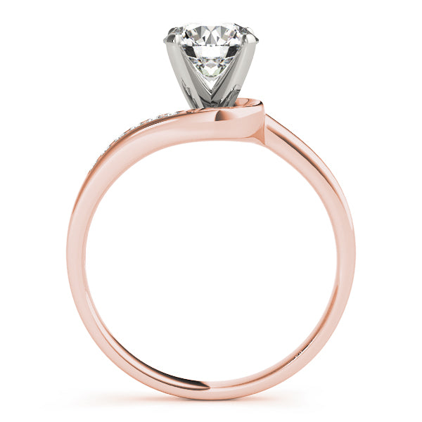Graceful Bypass Round Diamond Engagement Ring — 9K/18K Gold & Platinum
