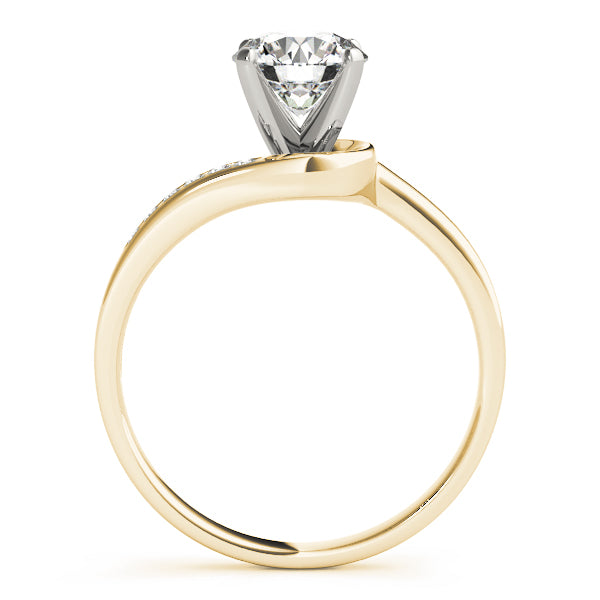 Graceful Bypass Round Diamond Engagement Ring — 9K/18K Gold & Platinum