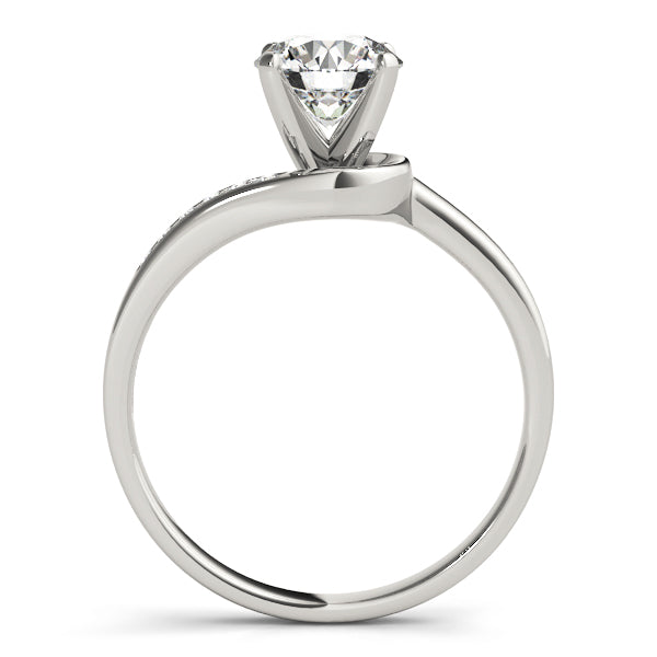 Graceful Bypass Round Diamond Engagement Ring — 9K/18K Gold & Platinum