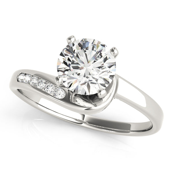 Graceful Bypass Round Diamond Engagement Ring — 9K/18K Gold & Platinum