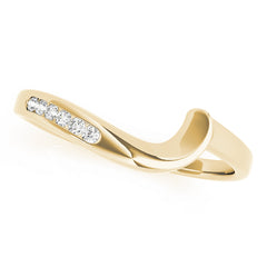 Single Row Curved Half Eternity Ring in Gold & Platinum