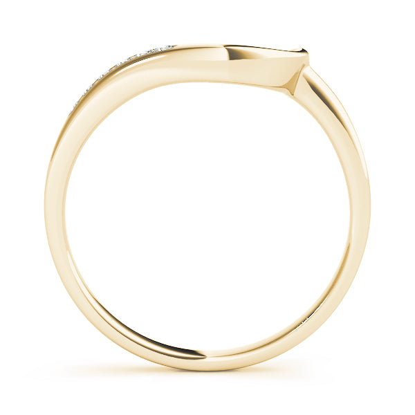 Single Row Curved Half Eternity Ring in Gold & Platinum